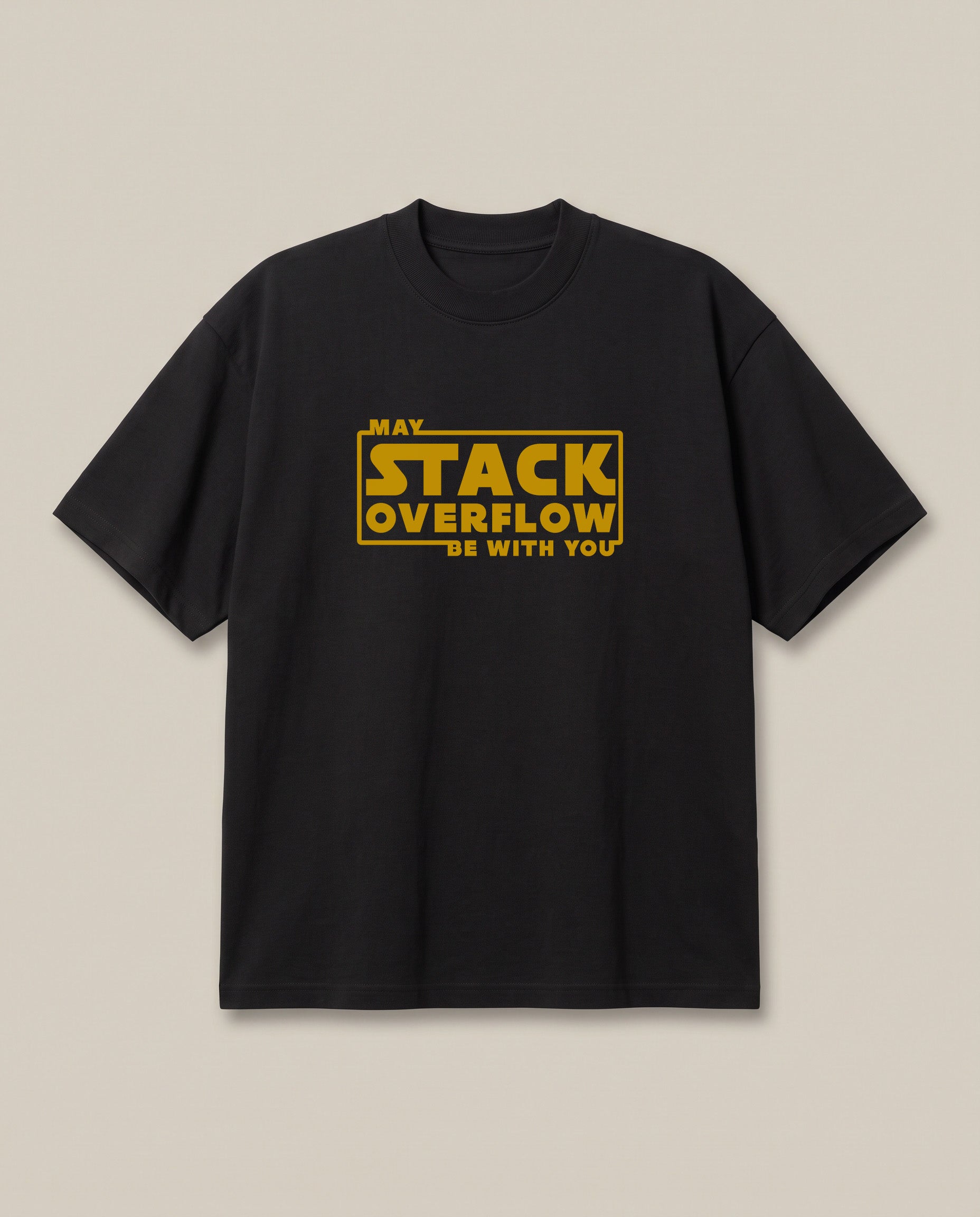 The Farce Awakens Black oversized t-shirt — may the force be with you star wars, front print