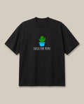 Succa for Puns Black oversized t-shirt — really sucker for good puns by brainsick biscuit, front print