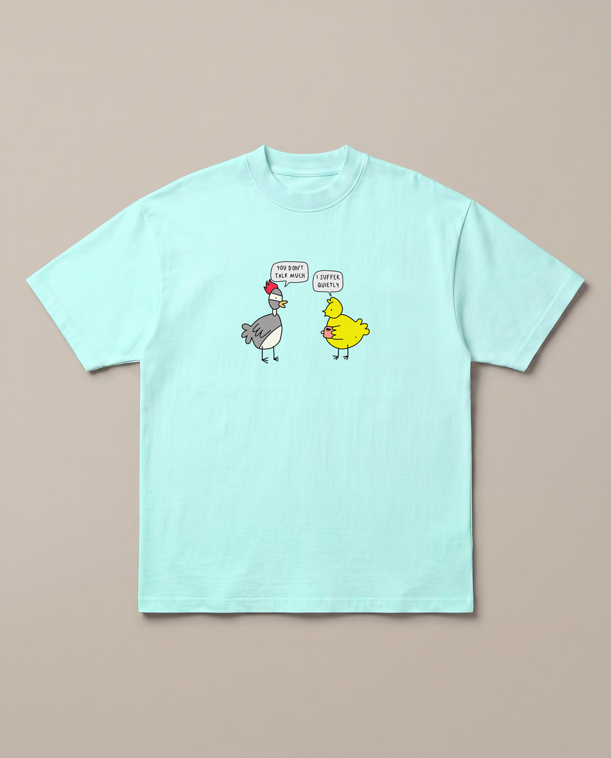 Suffer in Silence Mint oversized t-shirt, front print