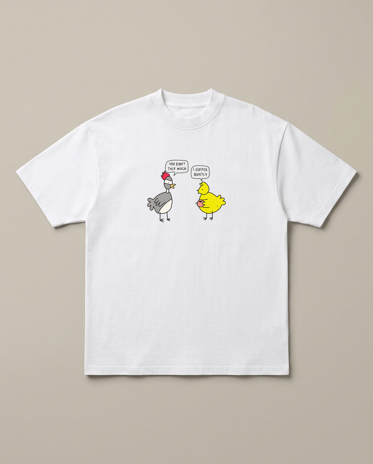 Suffer in Silence White oversized t-shirt, front print