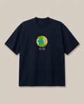 TEE-REX Navy oversized t-shirt — trex wearing a tshirt, front print