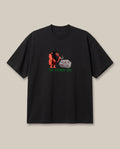 The Stoned Age Black oversized t-shirt — high in the stoned aged, front print
