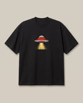 UFO Black oversized t-shirt — ufo flipping of people, front print