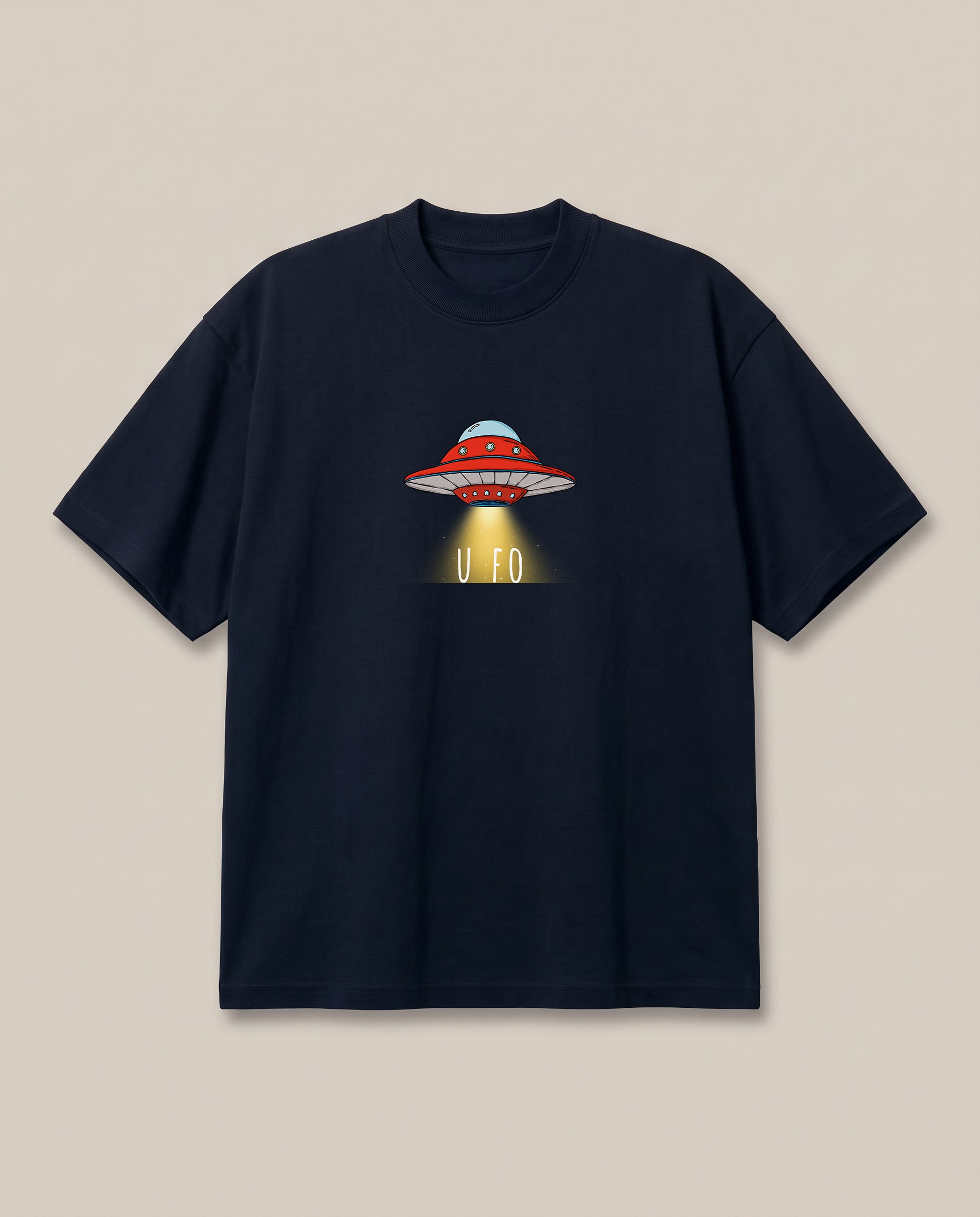 UFO Navy oversized t-shirt — ufo flipping of people, front print