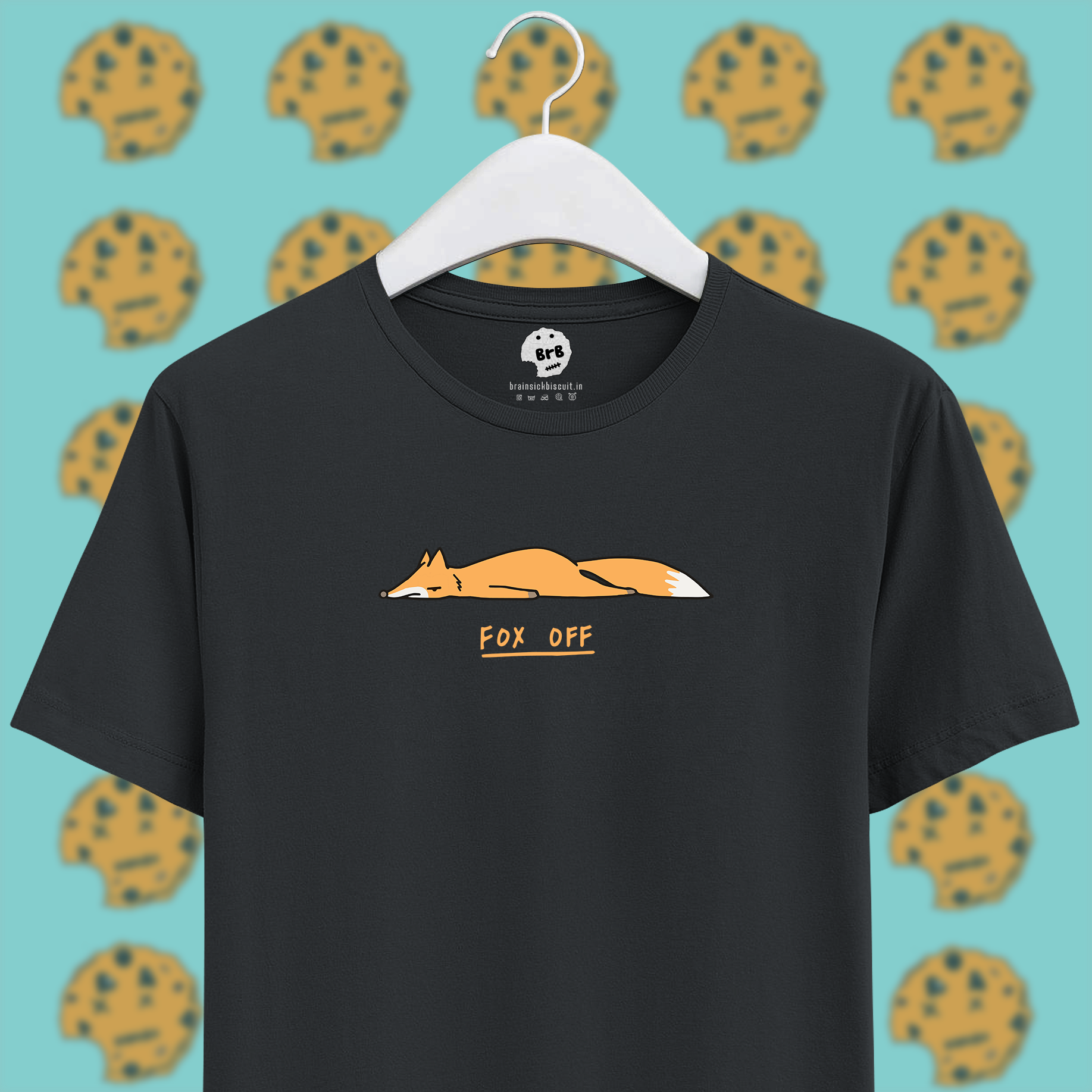 fuck off orange fox pun unisex half sleeves t-shirt steel grey