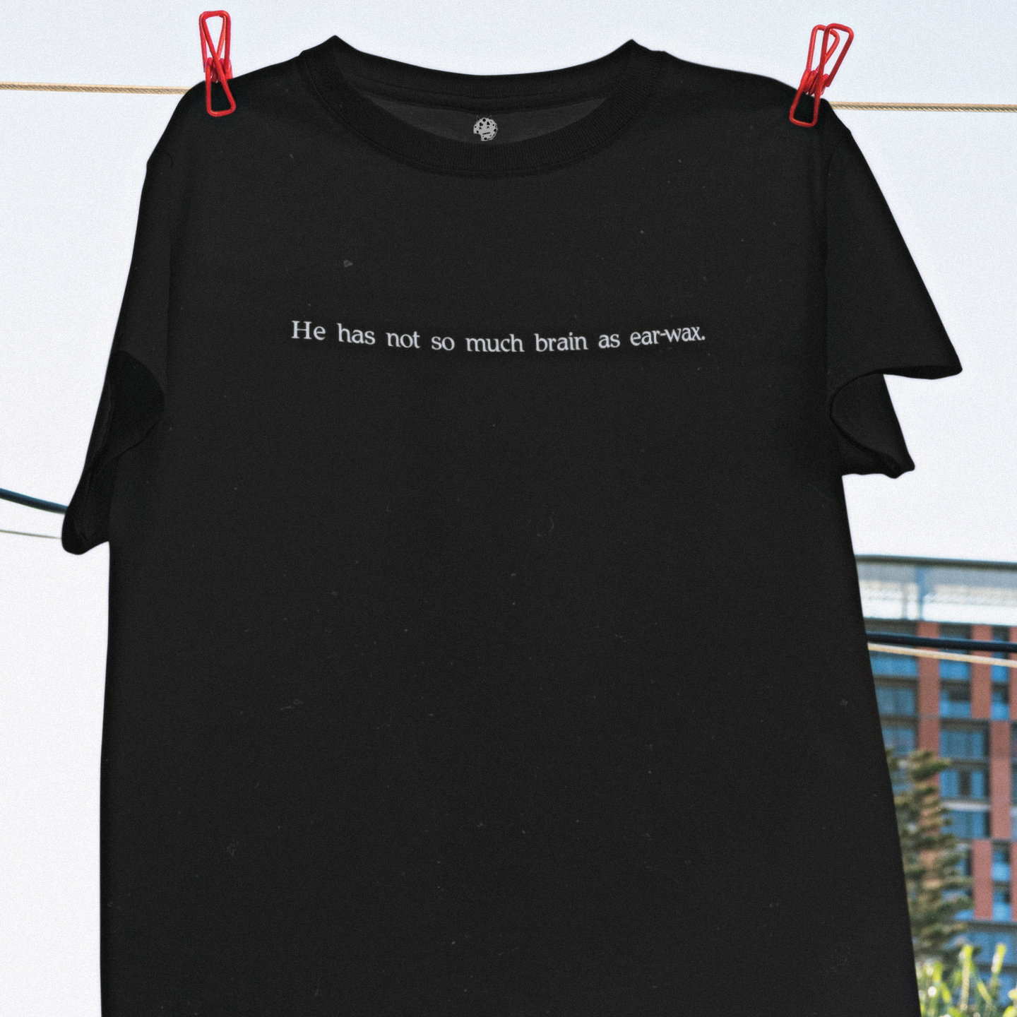 Troilus and Cressida Act V, Scene I Shakespearean insult on black t-shirt.