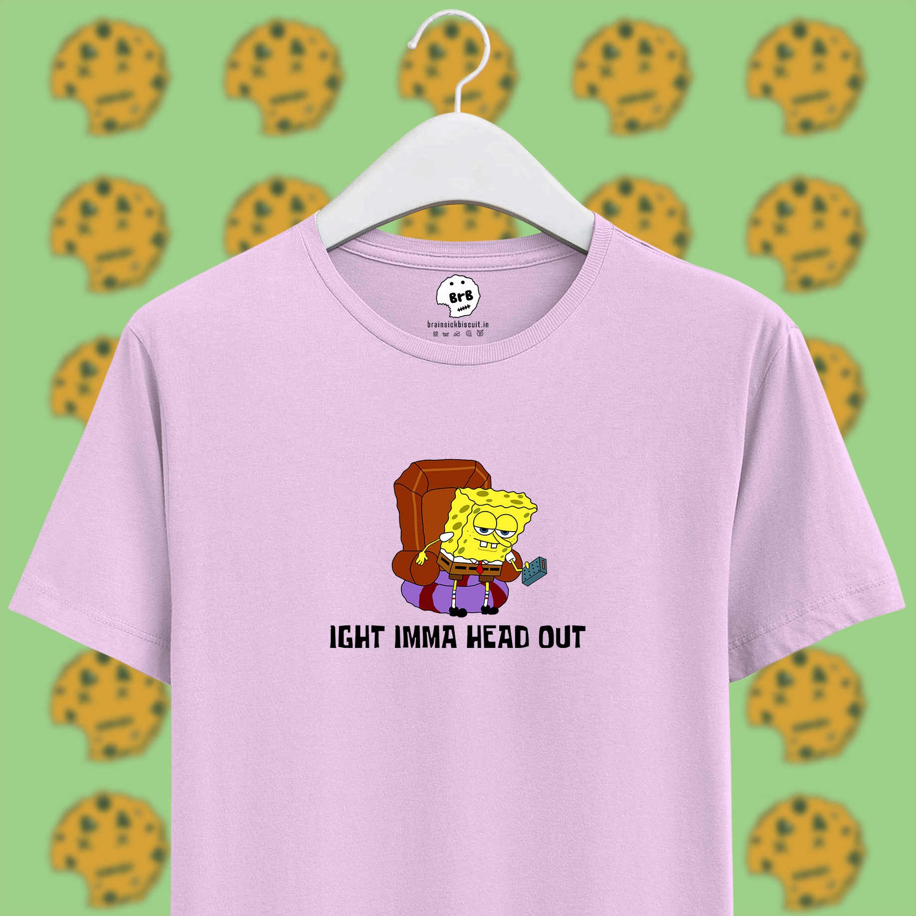 unisex t-shirt spongebob meme ight imma head out baby pink